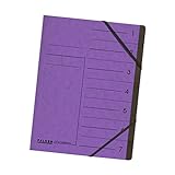 Eigenschaften: aus starkem Colorspan-Karton, mit Sichtlöchern und Taben, 7 Fächer, 2 Gummizüge, Organisationsdruck auf dem Vorderdeckel