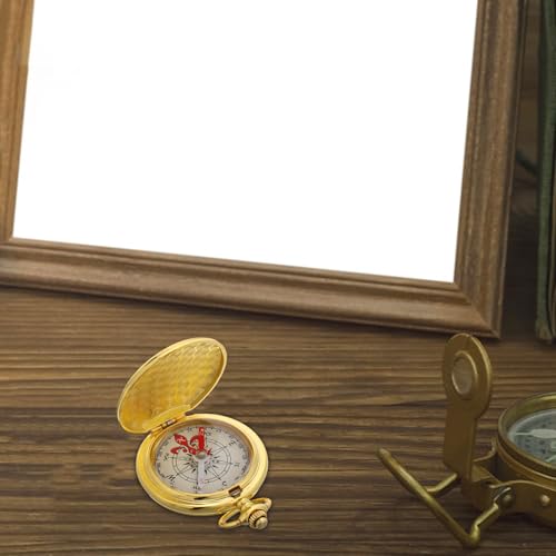 Brújula de bolsillo vintage Zerodeko con caja de aleación de zinc miniatura 5