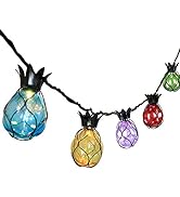 Vigdur Pineapple Fairy String Lights with 10 Multicolor Bulbs Connectable Waterproof Decorative I...