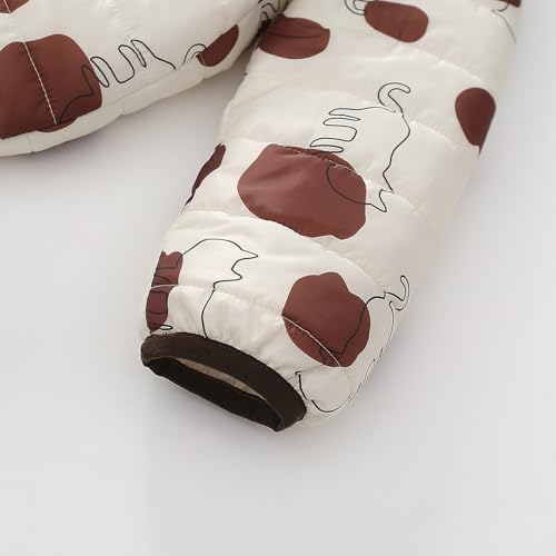 Kids Puffer Jacket Fleece Lined Bear Ears Cartoon Graphic Toddler Winter Coat Baby Girls Zip Up Lightweight Outwear3