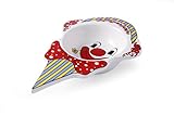 Clown HENDI Eiscremeschale Clown, Hohe Schlag- und Verschleißfestigkeit, geeignet für Ofen, Mikrowelle, Geschirrspüler, 226x145x(H)37mm, Weiß Porzellan