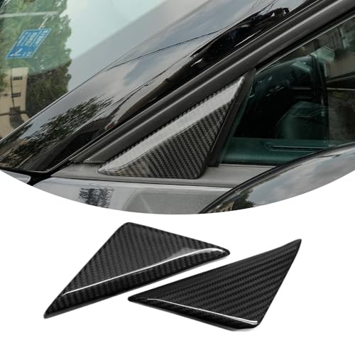 Jogon Carbon Fiber Front Window Triangle Cover Trim for Ford Mustang S650 GT EcoBoost Dark Horse 2024 2025 2026 Car A-Pillar Triangular Panel