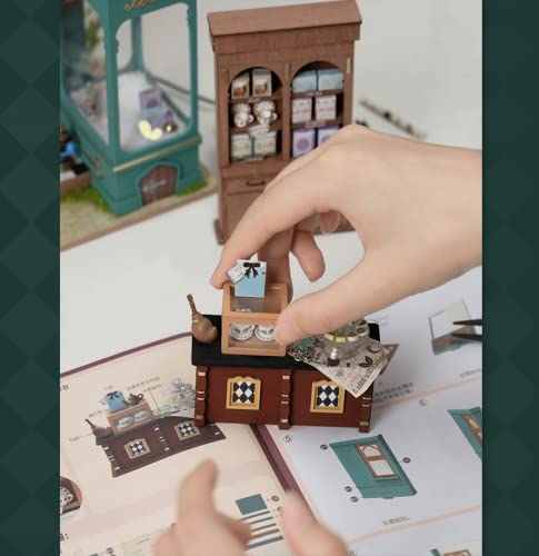 Rolife Diy Miniature House Kits, Tiny Model House For Adults To Build, Mayberry Street Miniature Model Kits With Lights, Diy Crafts/Birthday Gifts/Home Decor For Family And Friends (Alice's Tea Store) #TOP3