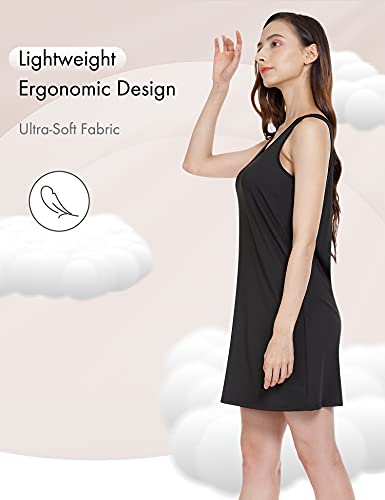 Image of MANCYFIT Womens Full Slip Tank Top Dress Slip Sleeveless Under Dress Wide Straps
