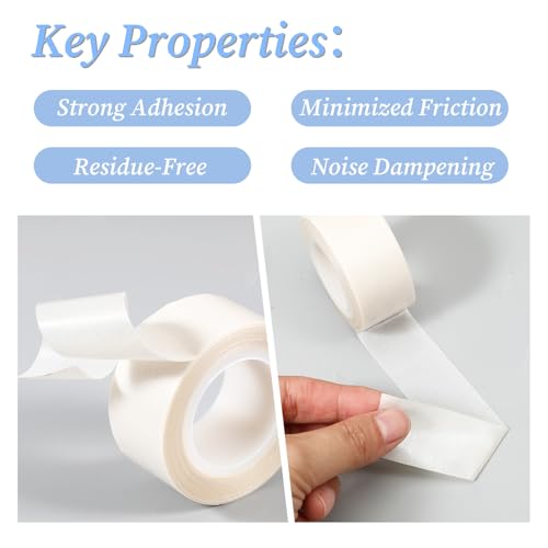 Image of 1 Roll 1 Inch x 33 Feet Low Friction Tape, Abrasion Resistant Glide Tape, Drawer Slide Tape, Drawer Glide Tapes, Squeak Resistant Tapes, Surface Protection Tapes for Wood Cabinet Curtain Furniture