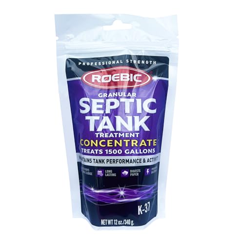 Roebic K-37-BAG Granular Septic Tank Treatment: Concentrated, Removes Clogs, Environmentally Friendly Bacteria Enzymes, Safe for Toilets, Sinks, Showers - 12 Ounces