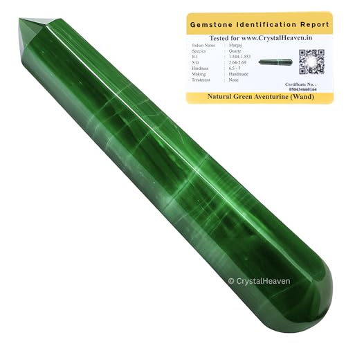 Image of Green Aventurine Crystal Wand - Pointed Crystal Wand for Energy Healing, Chakra Balancing, Meditation and Home Decor - Crystals and Healing Stones for Gift