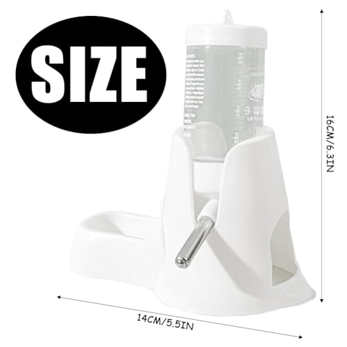 CutitiUU Hamster Trinkflasche mit Ständer,Hamster-Trinknapf,Trinkflasche Kaninchen,80ml Trink Flasche Meerschweinchen,Automatischer,Weiß Wasserspender für Rennmäuse (Weiß, M)