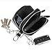 Berfi Life Key Fob Case Genuine Leather, Double Zipper Car Key Holder & Key Wallet with Keychain, Key Pouch for Purse Gift