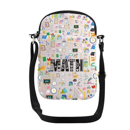 JYTAPP Bolsa tiracolo geek matemática presente para professores de matemática STEM educação, ciências, matemática, mensageiro, presente para amantes de matemática, Bege, Small