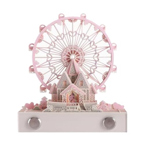 Qeunrtiy 1 Stück 3D-Notizblock-Tischkalender mit Lichtern Künstler-Tischkalender Aus Rosa Acryl für das Jahr 2024 3D-Notizblock Artopad Gravur