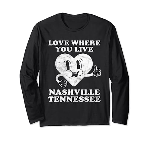Retrò Vintage Nashville Tennessee Amante Maglia a Manica