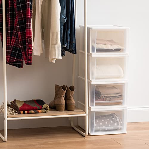 IRIS-USA-17-Qt-Plastic-Stackable-Storage-Drawers-Medium-4-Pack-Multi-Purpose-Bins-for-Bedroom-Bathroom-Closet-Dorm-Craft-Room-Garage-Nursery-Office-Under-Sink-White