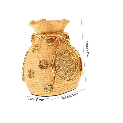 Milisten Creative Resin Money Bag Piggy Bank Ornament Lucky Pouch Decor for Car Interior Unique Vivid Design Decorative Statue Safe Resin Craft for Home and Office2