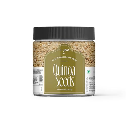 Image of Jivo Premium Quinoa Gluten Free | Gluten-Free | Saponin Free | High Protein & Fiber | Healthy Breakfast, Diet Food for Weight Management | 100% Wholegrain Cereal | Quinoa Jar 800g