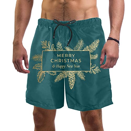 Maillots de bain pour hommes à séchage rapide aux motifs Joyeux Noël