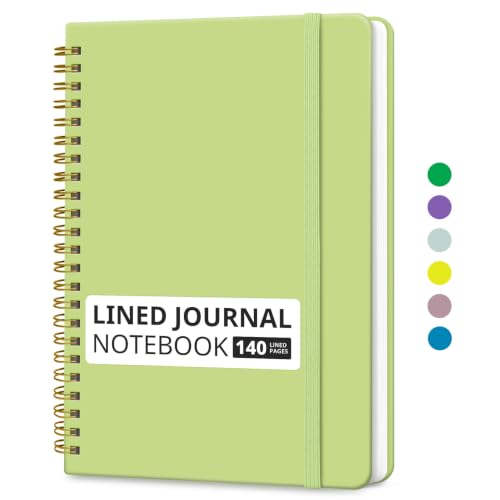 Image of Taja Lined Spiral Notebook for Work, 5.7 inchx7.9 inch Spiral Journal College Ruled