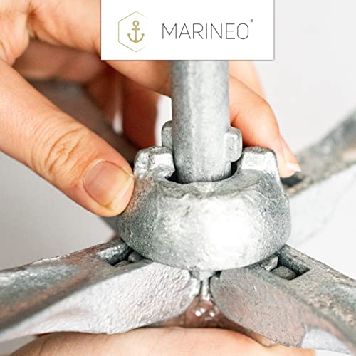 MARINEO Faltklappanker Anker Klappanker Klappdraggen Stahl verzinkt mit Arretierungsscheibe (1,5 kg)