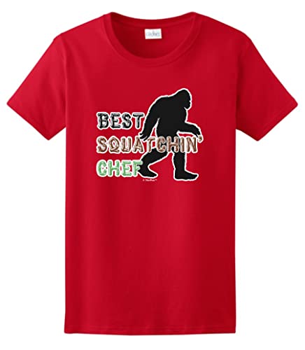 Chef Gifts for Women Best Squatchin Chef Ladies Short Sleeve T-Shirt Small Red