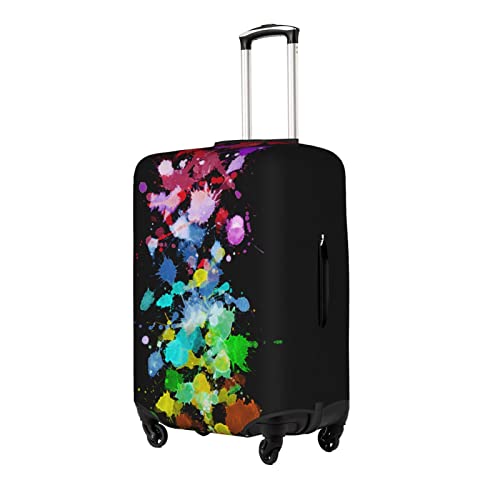 Travel Luggage Cover Suitcase Protector, Colorful Rainbow Paint Splatter Washable Elastic Stretchy Anti-scratch Travel Luggage Sleeve with Concealed Zipper for Wheeled Suitcase Fits 29-32 Inch Luggage by FINOWIN - Used condition - Image 2