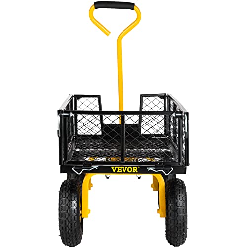 Vevor STEEL GARDEN CART 500 LBS Steel Garden Cart, Heavy Duty 500 Lbs Capacity, With Removable Mesh Sides To Convert Into Flatbed thumb #10