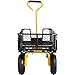 VEVOR Steel Garden Cart, Heavy Duty 500 lbs Capacity, with Removable Mesh Sides to Convert into Flatbed, Utility Metal Wagon with 180° Rotating Handle and 10 in Tires, Perfect for Garden, Farm, Yard