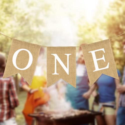 Shirene Girlande 1. Geburtstag,Wimpelkette mit Vorgefertigter Schnur für Jungenpartys Kinderparty Banner Gartendekoration und Hochstuhldekoration