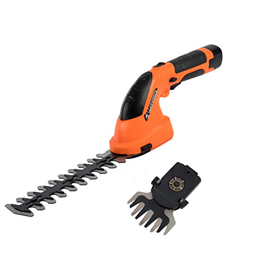 Yard Force 7.2 V Cordless Edging Grass & Hedge Shear Set with Li-Ion battery and Charger - LH A17, orange