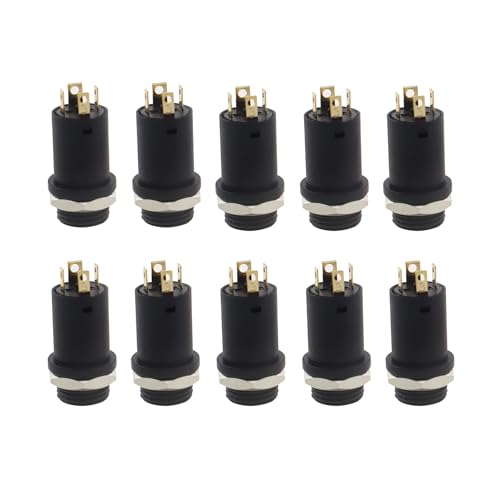 10 conectores jack estéreo panel 3.5mm oro 4 polos miniatura 1