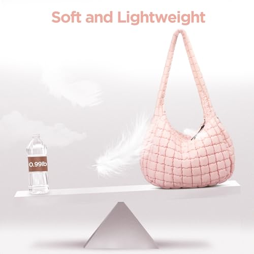 Image of Puffer Tote Bag for Women Large Quilted Crossbody Bag Quilted Carryall Bag Soft Puffy Hobo Handbags Puff Purse Shoulder Bag