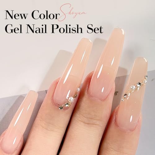 SHOYUM Sheer Jelly Nude Gel Nail Polish 15ml Soak Off UV LED Natural Nail - image 3