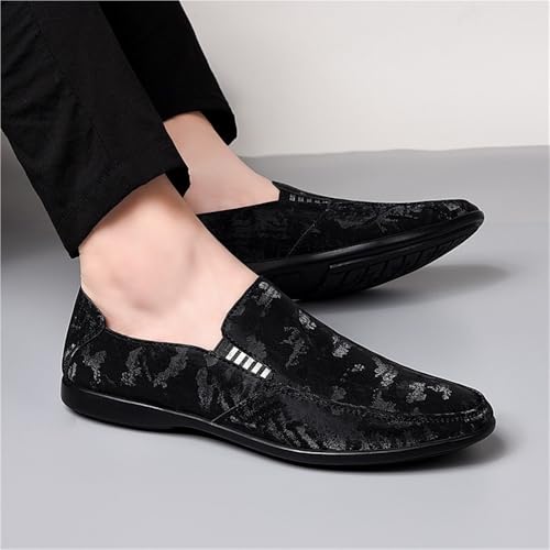 Anti-Slip Flat Heel Comfortable Loafers for Men Classic Party Slip-ons Loafers for Men Round Toe Suede Vamp3