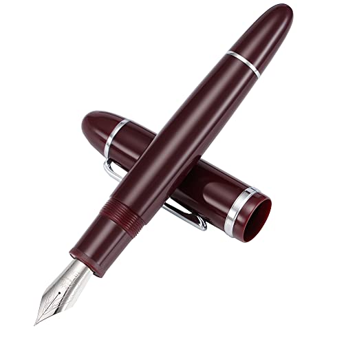 Stylo plume Jinhao X159 en acrylique rouge vin et attributs argentés pour signature de prestige