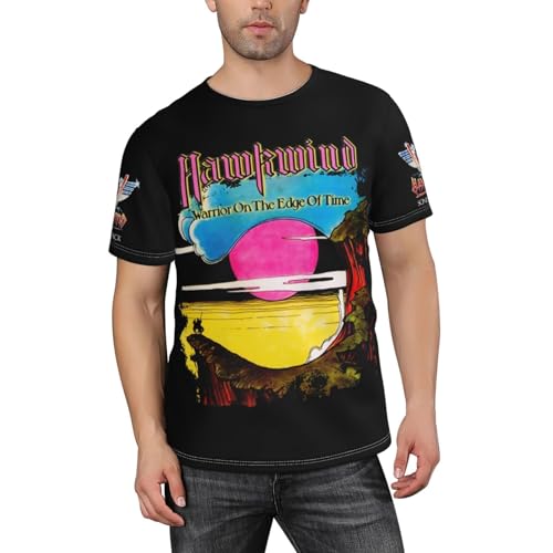 Men's English Rock Band T-Shirts Fashionable Full-Print Tees Versatile Summer Short Sleeve Shirt Multicoloured 3XL