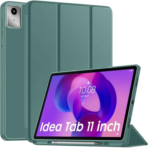 Image of Robustrion Case Cover for Lenovo Idea Tab Cover 11 inch with [Pencil Holder], Trifold Flip Cover Case for Lenovo Idea Tab Cover 11 inch [Auto Sleep Wake Support] - Dark Green