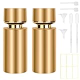 Gsteng 2pcs 50ml Glass Spray Bottle for Perfume,Refillable Travel Perfume Atomizer Bottles,Gold Portable Cologne Atomizer Empty Bottle. (Gold*2)
