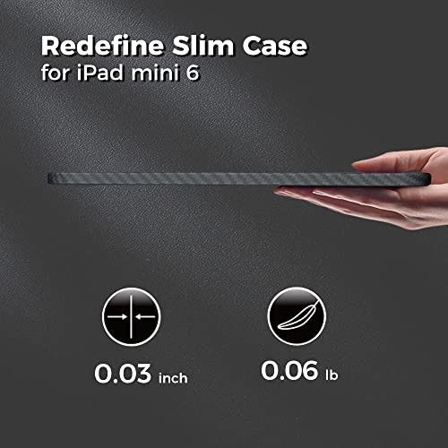 Monocarbon Ipad Mini 6 Case, Carbon Fiber Hard Shell [Military Grade Drop Protection] Shockproof Anti-Scratch Ultra Strong Protect Cover For Ipad Mini 6, Matte Finish. #TOP5