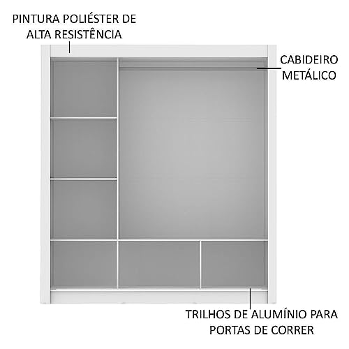 Image of Madesa 3 Sliding Doors Wardrobe Ample Storage Wooden Almirah 170 Cm with Shelves and Hanging Units for Bedroom - White /Brown