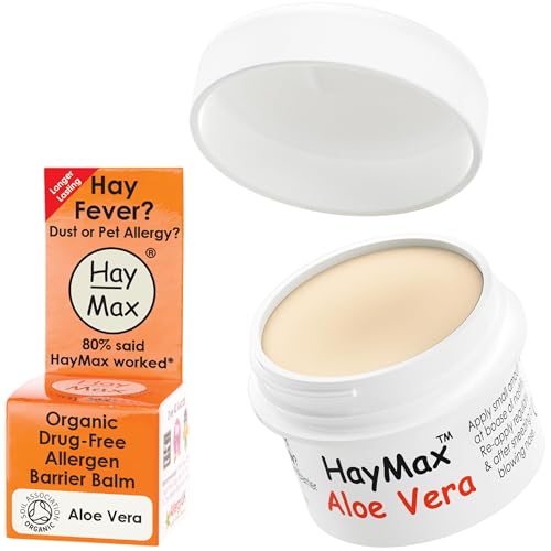 HayMax Allergen Barrier Balm - Aloe Vera 5ml - Organic Natural & Non-Drowsy Hay Fever & Allergy Relief Balm - Blocks Pollen Dust & Other Allergen Particles - Great for Adults Kids & Pregnant Women