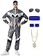 80er Jahre Outfit für Herren 80s Jogginganzug Herren Trainingsanzug 70er Disco Kostüm 80er 90er Jahre Männer Kostüm