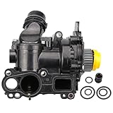 VIPCAR 01107 Water Pump w/Back Plate Housing & Thermostat for [2.0 Turbo, 1984cc 121cu], 2009-2018 TT A3 A4 A5 A6 Q3 Q5 (Quattro/Allroad), Jetta Passat CC Eos for Tiguan (Limited)