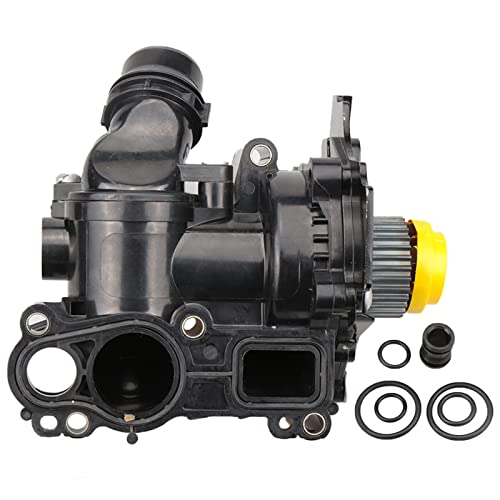 VIPCAR 01107 Water Pump w/Back Plate Housing & Thermostat for [2.0 Turbo, 1984cc 121cu], 2009-2018 TT A3 A4 A5 A6 Q3 Q5 (Quattro/Allroad), Jetta Passat CC Eos for Tiguan (Limited)