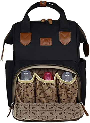 Stylo Monaco Baby Bag Baskılı Anne Bebek Bakım Sırt Çantası (SİYAH BASKILI) - Görsel 3