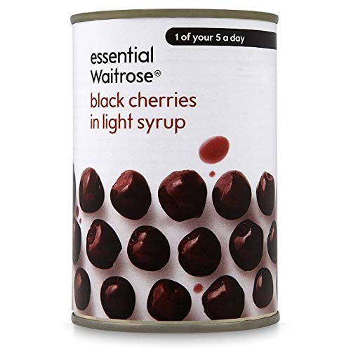 Cerezas Negras En Almíbar Ligero 425G Waitrose Esencial