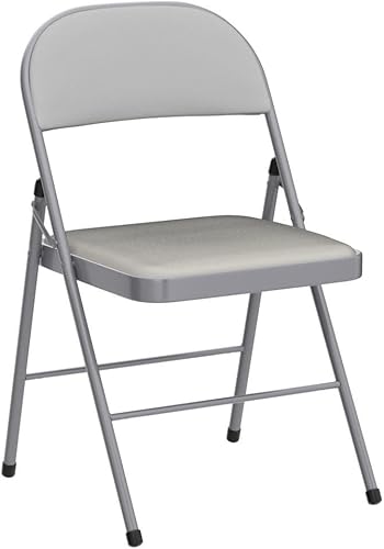 Miniatura 13 de Karl home Paquete de 6 sillas plegables negras con asientos acolchados para exteriores e interiores, asiento comercial apilable portátil con marco