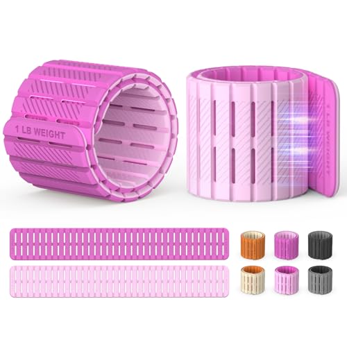 SE7EN Ankle Weights for Women & Men Silicone Magnetic Wirst & Leg Weights for Pilates Yoga Pool Gym Set of 2 Weights (1 lb Each) | Rose Red & Pink
