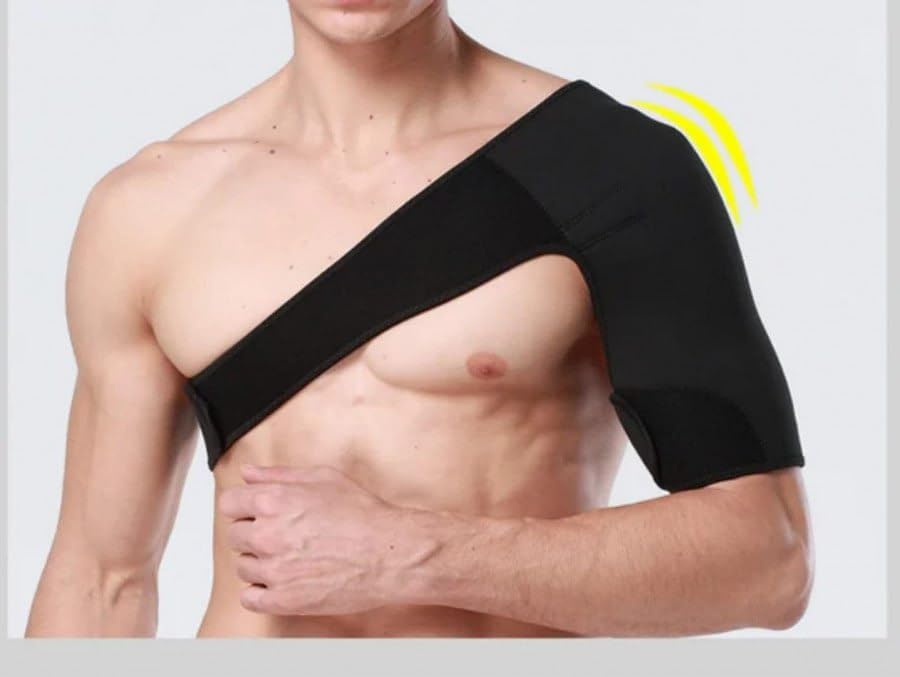 Shoulder Support Brace With Adjustable Stretch Strap Belt For Men & Women, Rotator cuff brace for shoulder pain relief, dislocated, frozen, mouse shoulder pain relief (Black) - Image 2 thumbnail