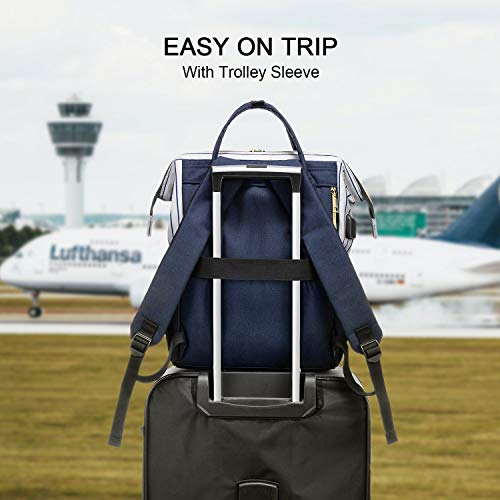 Lovevook Laptop Backpack For Women Work Laptop Bag Stylish Teacher Backpack Business Computer Bags College Laptop Bookbag, Stripe-Navy #TOP5