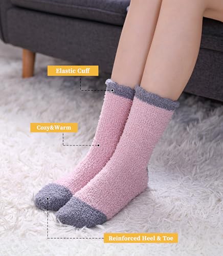 Image of FNOVCO Womens Fuzzy Socks Super Soft Fluffy Winter Warm Cozy Home Sleeping Socks