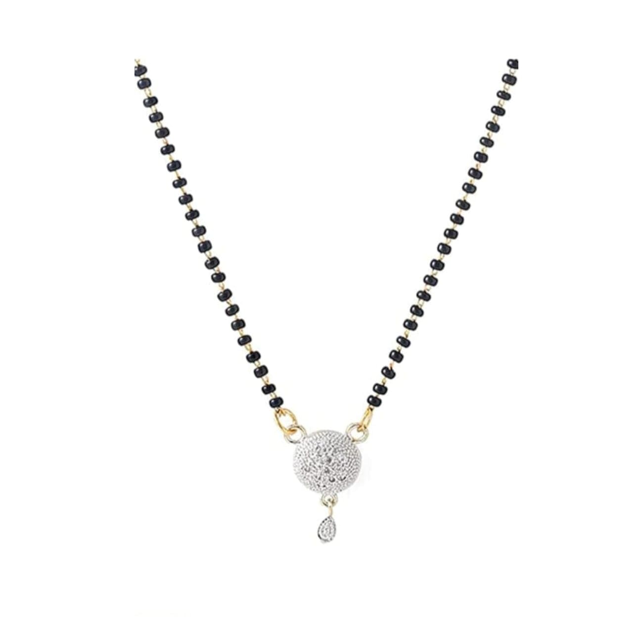 See full amazon price history chart for White Stylish Side one Ball latkan Silver one Stone Pendant Necklace Black Beads Mangalsutra For Women With Extendable Chain White Stylish Side one Ball latkan Silver one Stone Pendant Necklace Black Beads Mangalsutra For Women With Extendable Chain (B0D8794HVZ) Amazon Price History, Amazon Price Tracker